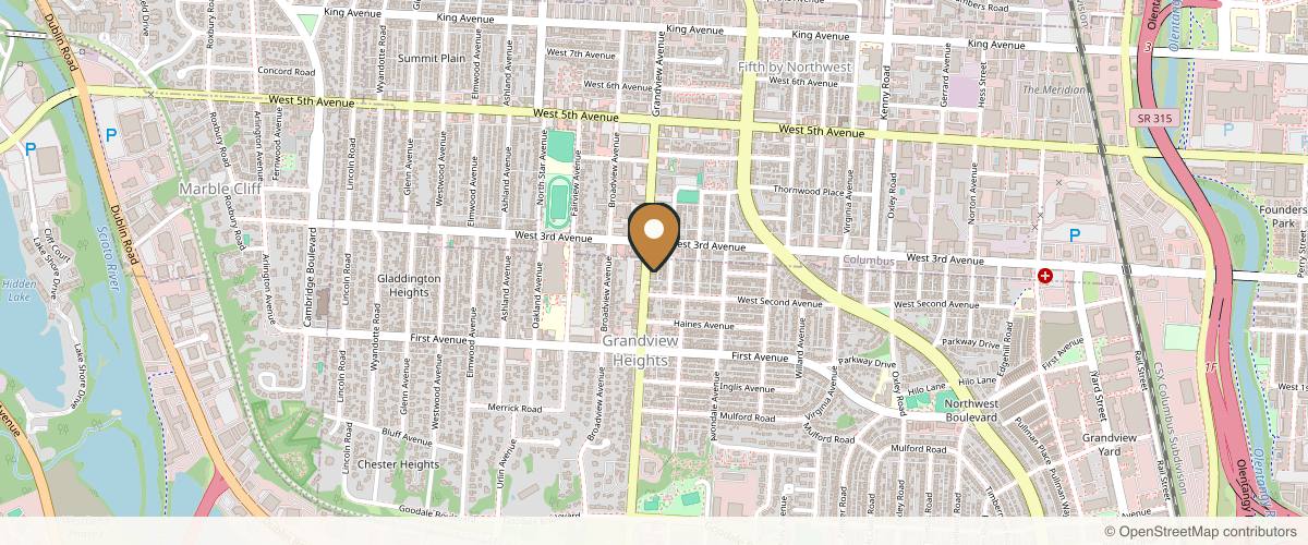 Map showing the exact location of Boss Gal Beauty Bar - Grandview at 1300 Grandview Ave, Grandview Heights, OH 43212, USA