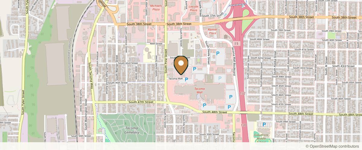 Map showing the exact location of Botox Botixue at 4301 S Pine St #231, Tacoma, WA 98409, USA
