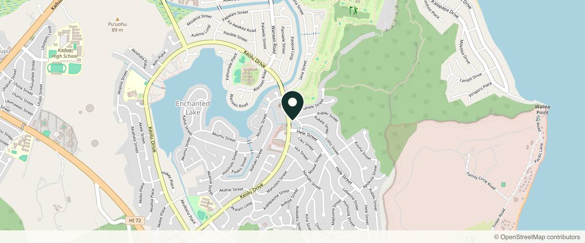 Map showing the exact location of Botox Kailua at 1005 Keolu Dr, Kailua, HI 96734, USA