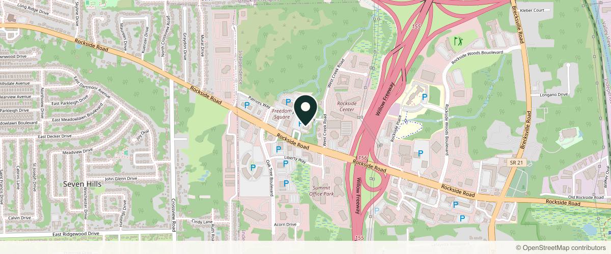 Map showing the exact location of Bounce Skincare and Injectables at 4807 Rockside Rd Ste 230, Independence, OH 44131, USA