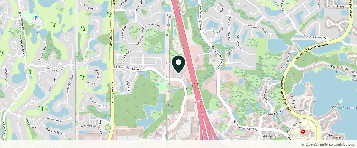 Map showing the exact location of Bracciano Dermatology at 8035 Cooper Creek Blvd Ste 101, Bradenton, FL 34201