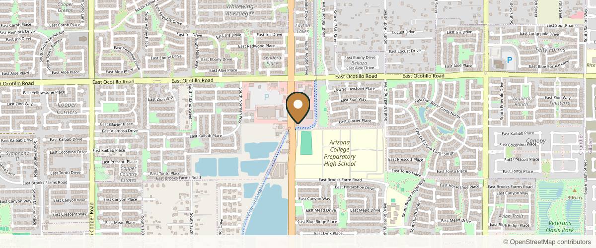 Map showing the exact location of Breeze Med Spa at 4225 S Gilbert Rd Ste 1, Chandler, AZ 85249, USA