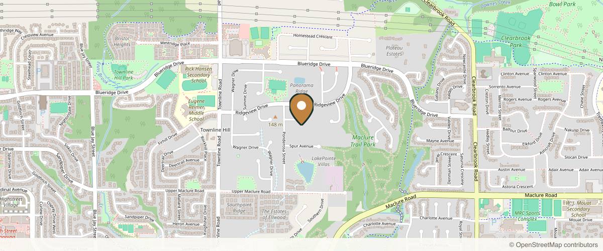 Map showing the exact location of Breeze Wellness & Aesthetics at 31450 Ponderosa Pl, Abbotsford, BC V2T 5G3, Canada