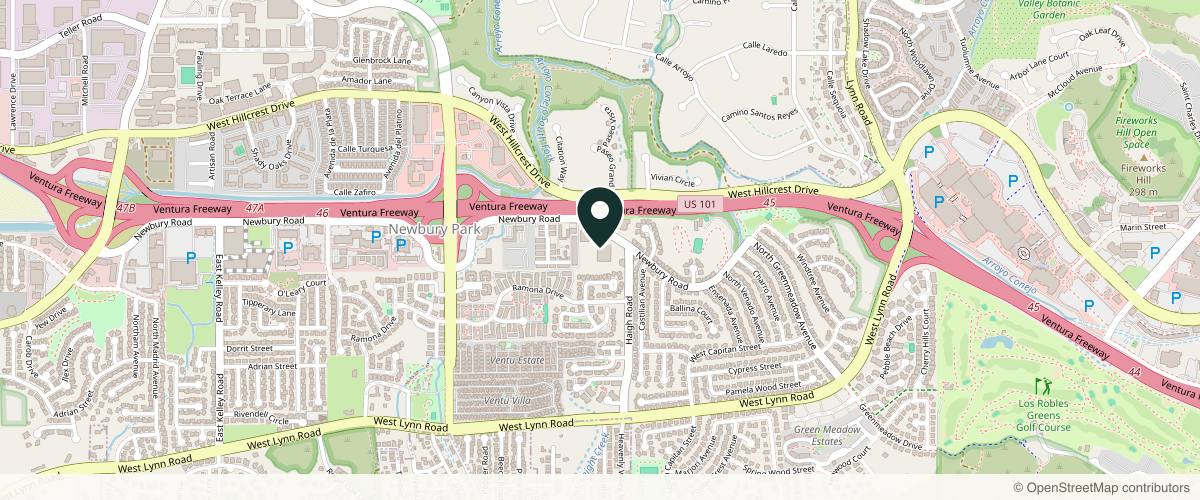 Map showing the exact location of Brilliance Dermatology - Thousand Oaks at 1000 Newbury Rd #180, Thousand Oaks, CA 91320, USA