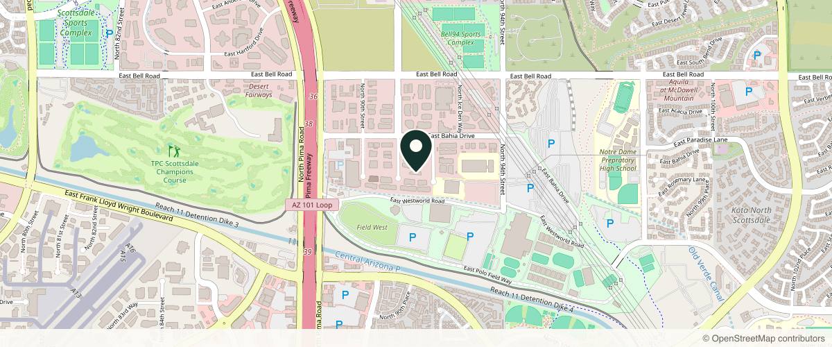 Map showing the exact location of Brooke Jeffy, MD Board-Certified Dermatologist at 16420 N 92nd St #105, Scottsdale, AZ 85260