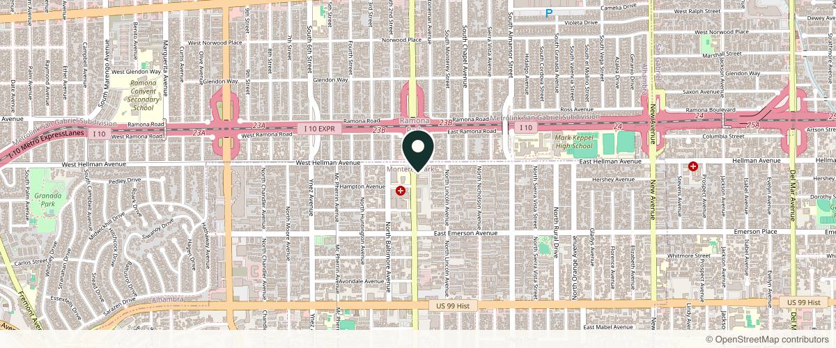 Map showing the exact location of BTX Clinic at 616 N Garfield Ave #200, Monterey Park, CA 91754, USA