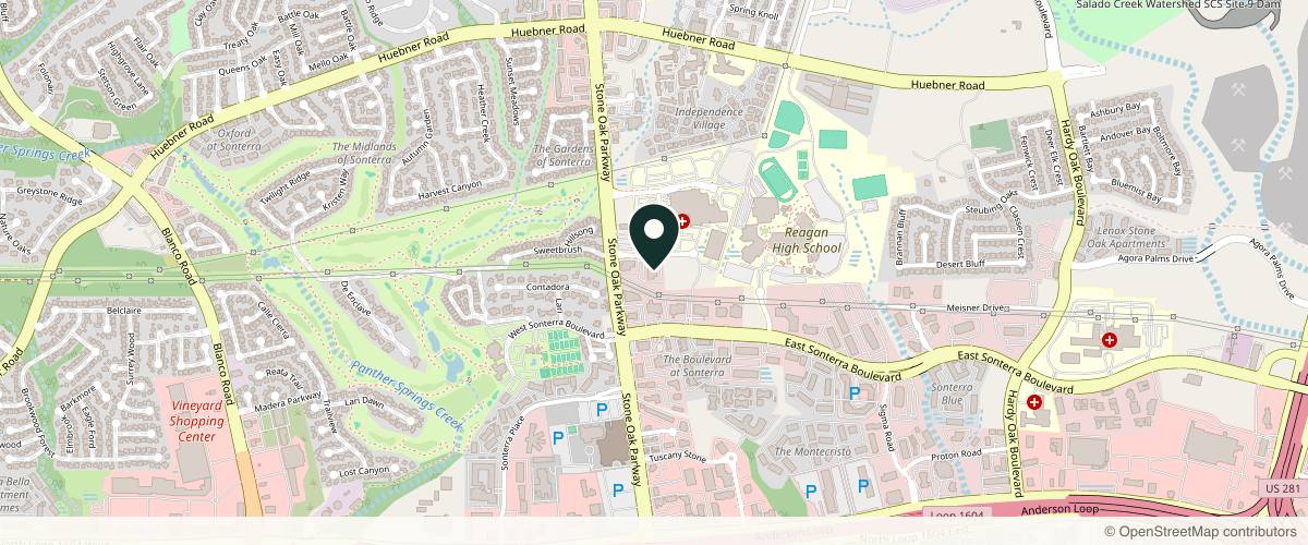 Map showing the exact location of Bucay Center for Dermatology and Aesthetics at 540 Oak Centre Dr Ste 280, San Antonio, TX 78258