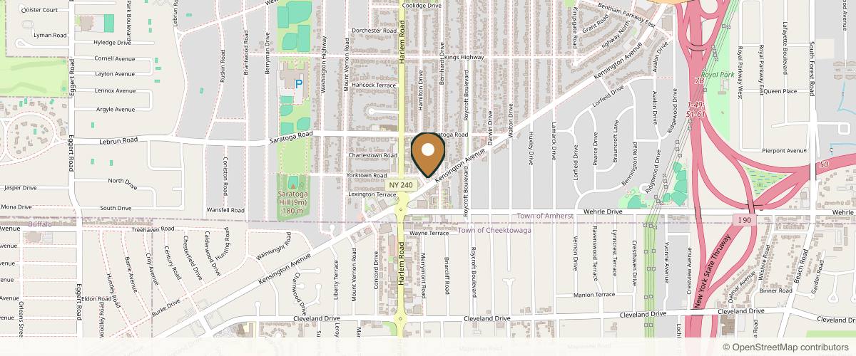 Map showing the exact location of Buffalo Plastic Surgery at 2072 Kensington Ave, Amherst, NY 14226, USA