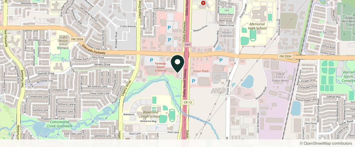 Map showing the exact location of BUTEX Medical Spa and Laser Treatment at 11445 Dallas Pkwy 250, Suite 43, Frisco, TX 75034, USA