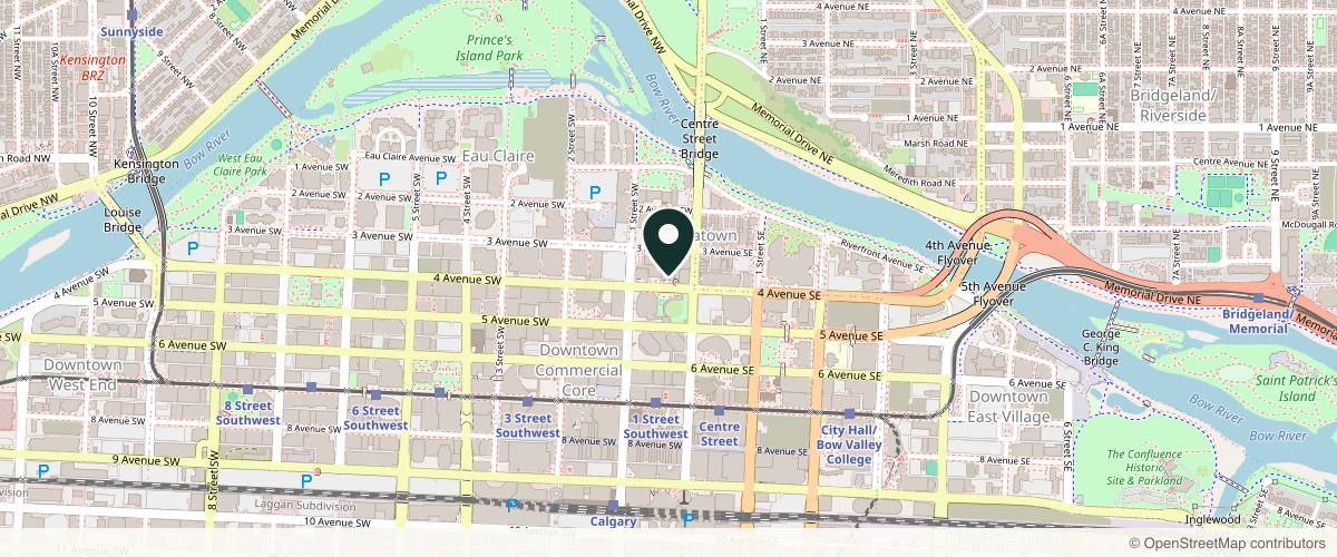 Map showing the exact location of CōLAB Medical Aesthetics at 112 4 Ave SW Ste 190, Calgary, AB T2P 0H3, Canada