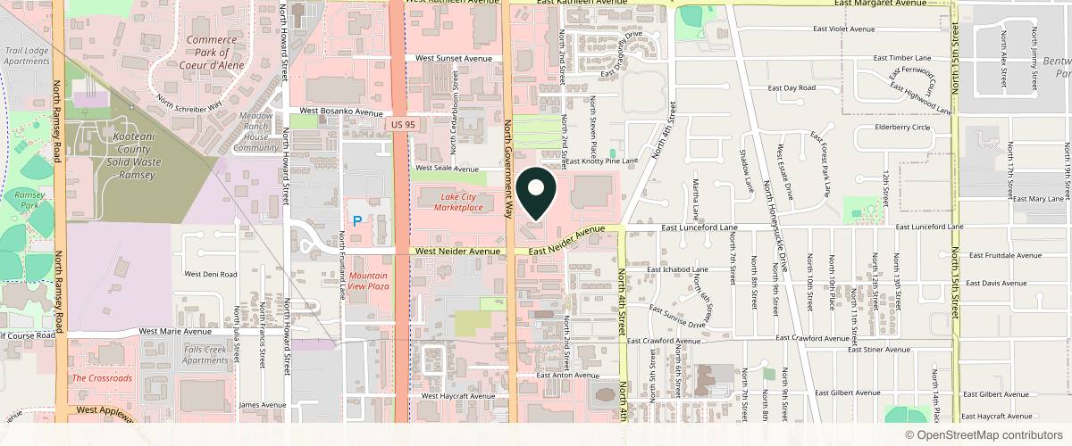Map showing the exact location of C8 Aesthetics & Wellness at 3520 N Government Wy, Coeur d'Alene, ID 83815, USA