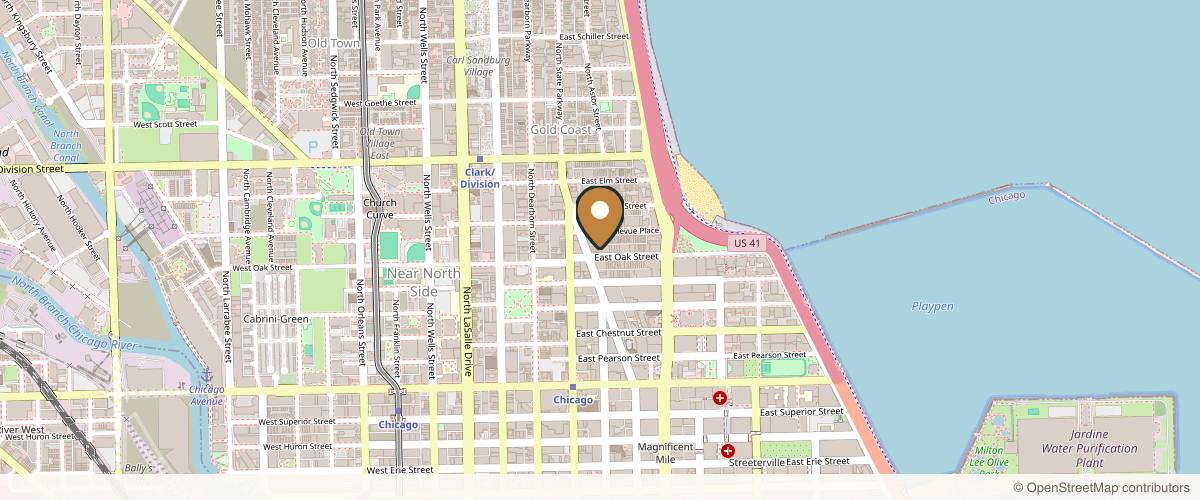 Map showing the exact location of Cadella Aesthetics at 34 E Oak St #6, Chicago, IL 60611, USA