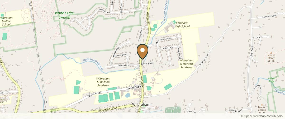Map showing the exact location of CALI MedSpa at 380 Main St, Wilbraham, MA 01095, USA