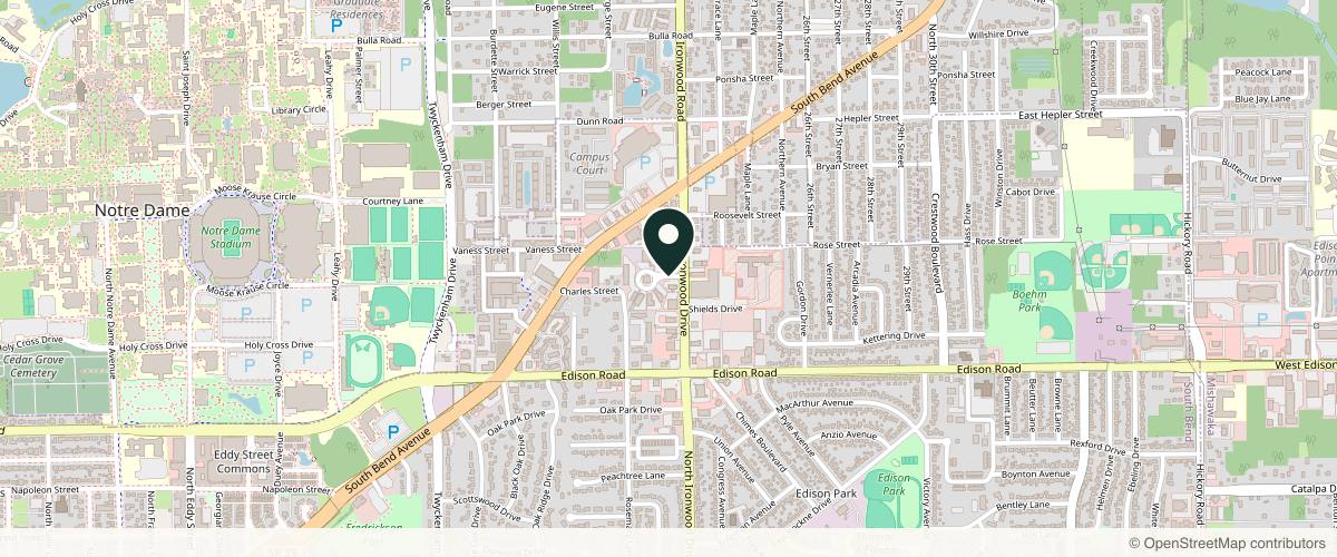 Map showing the exact location of Candescent Health and Wellness at 2104 Ironwood Cir, South Bend, IN 46635, USA