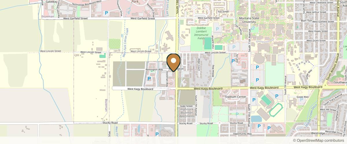 Map showing the exact location of Canyon River Spa & Salon at 1745 S 19th Ave, Bozeman, MT 59718, USA