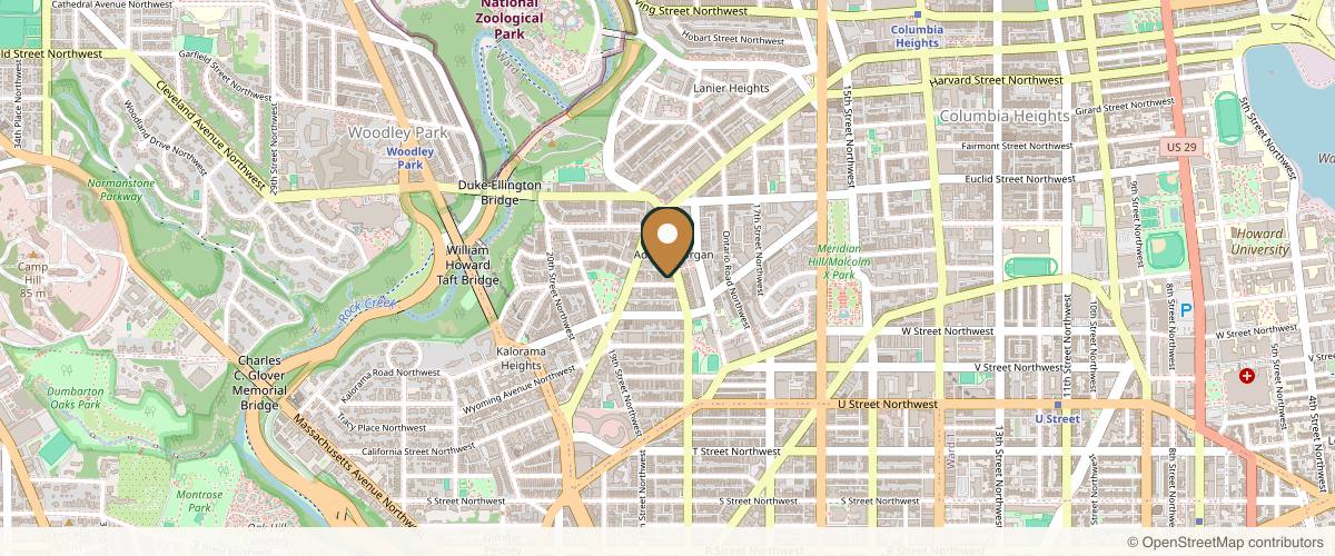 Map showing the exact location of Capital Blossom Day Spa at 1805 Belmont Rd NW #105, Washington, DC 20009, USA