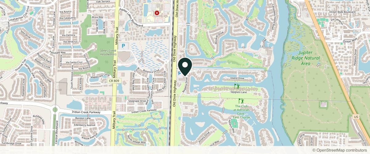 Map showing the exact location of CARE Esthetics Jupiter at 2151 S FL A1AAlt Ste 600, Jupiter, FL 33477, USA