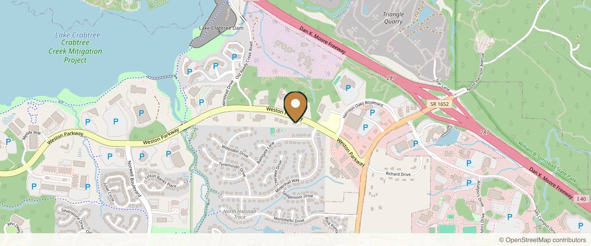 Map showing the exact location of CARE Plastic Surgery at 2001 Weston Pkwy, Cary, NC 27513, USA