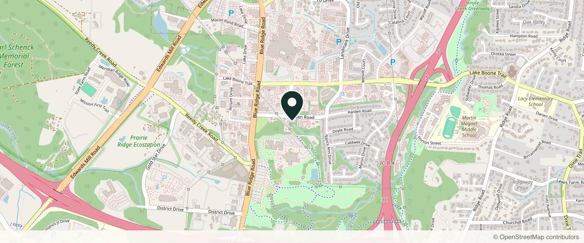 Map showing the exact location of Carlino Aesthetics at 3633 Harden Rd #201, Raleigh, NC 27607, USA