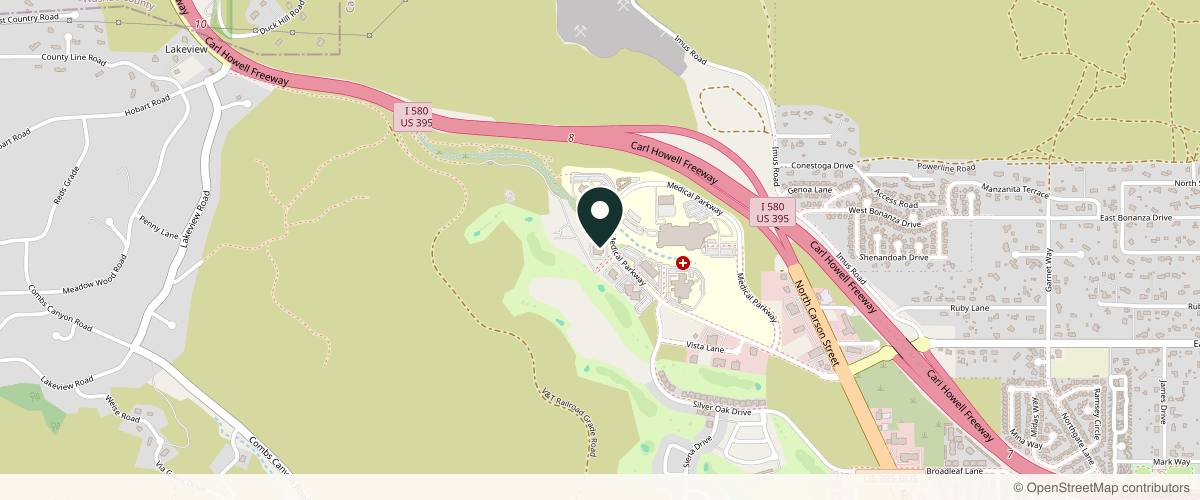 Map showing the exact location of Carson Dermatology at 1505 Medical Pkwy, Carson City, NV 89703, USA