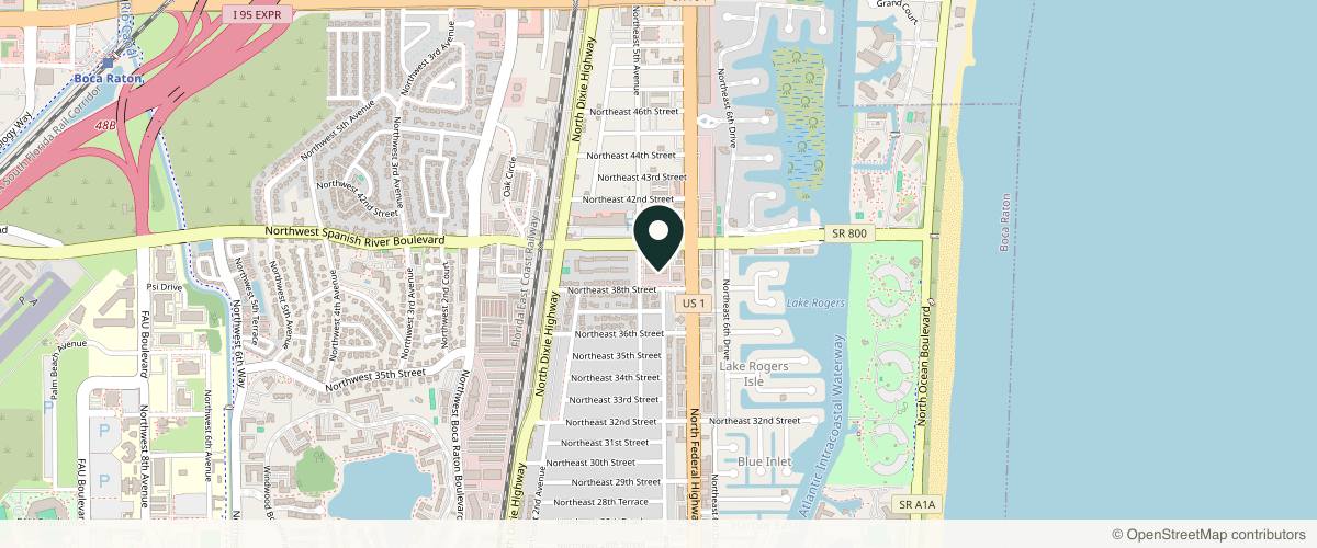 Map showing the exact location of Cassis Aesthetics at 500 NE Spanish River Blvd Ste 28, Studio 126, Boca Raton, FL 33431, USA