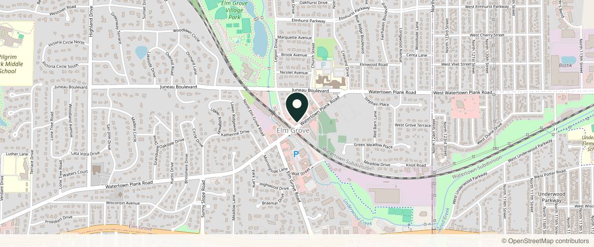 Map showing the exact location of CC Aesthetic Boutique at 13386 Watertown Plank Rd, Elm Grove, WI 53122, USA
