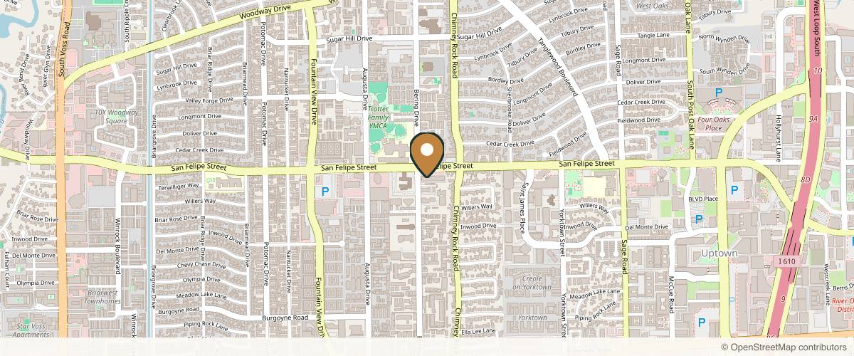 Map showing the exact location of Celeb Aesthetics & Wellness- Botox, Sculptra, PDO threads, Microneedling, Facials , Lip filler, Facial balancing at 5787 San Felipe St, Houston, TX 77057, USA