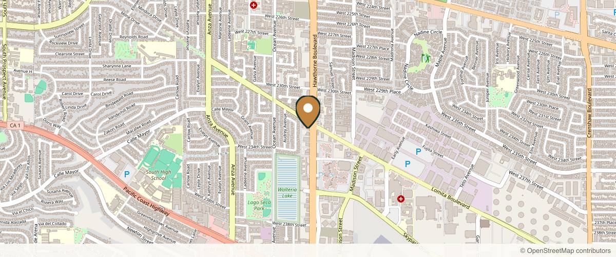 Map showing the exact location of Celibre Medical ; Botox, Restylane, Juvederm, Dysport Injections | IPL at 23211 Hawthorne Blvd #200, Torrance, CA 90505, USA