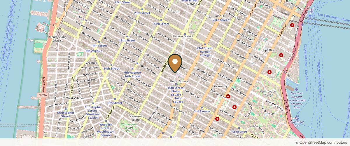 Map showing the exact location of Center Aesthetic & Dermatology at 37 Union Square W Fl 4, New York, NY 10003, USA