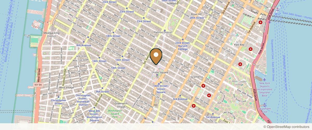 Map showing the exact location of Center Aesthetic & Dermatology at 37 Union Square W Fl 4, New York, NY 10003, USA