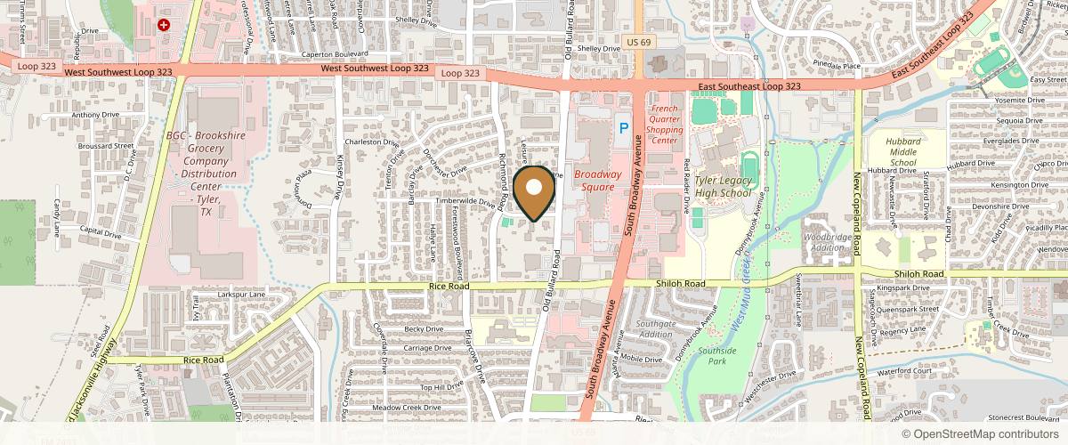 Map showing the exact location of Center for Aesthetic and Laser Medicine at 4809 Old Bullard Rd #500, Tyler, TX 75703, USA