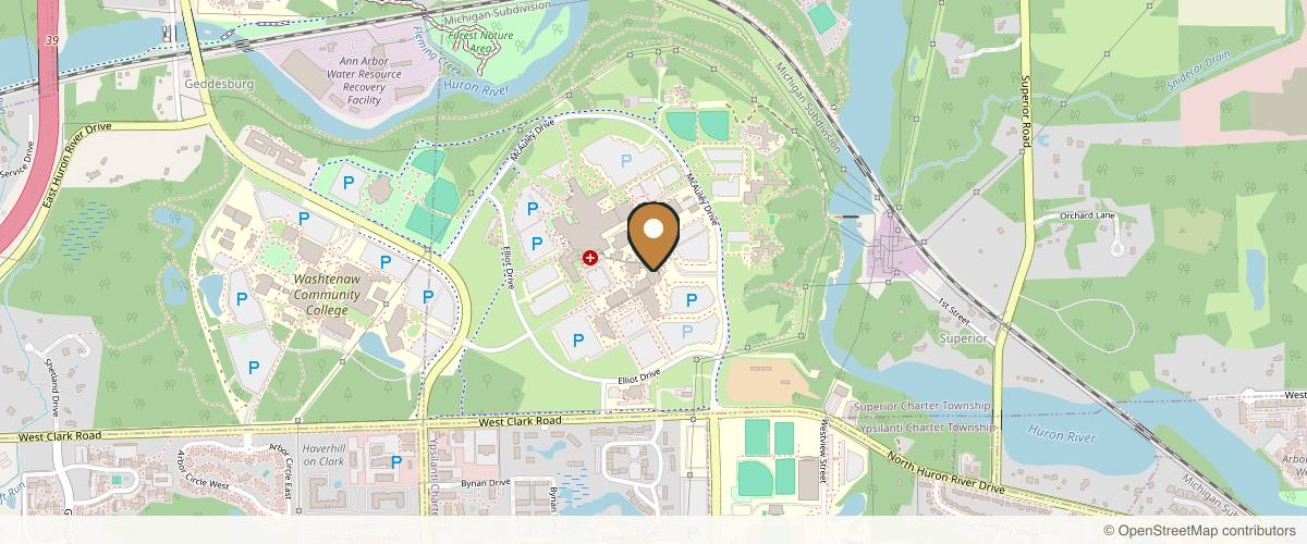 Map showing the exact location of Center for Plastic Surgery Ann Arbor at 5333 McAuley Dr #5001, Ypsilanti, MI 48197, USA