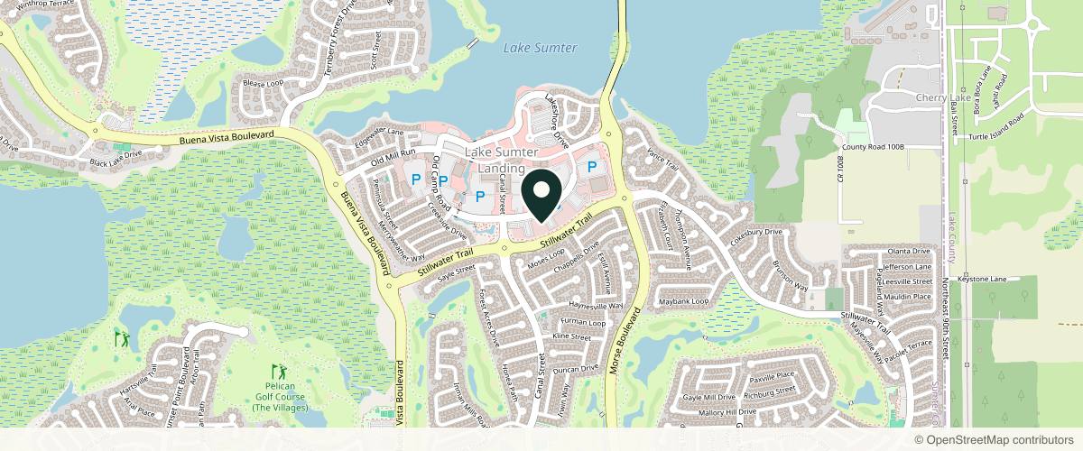 Map showing the exact location of Central Florida Plastic Surgery - Fernando Serra, G MD at 910 Old Camp Rd #142, The Villages, FL 32162, USA