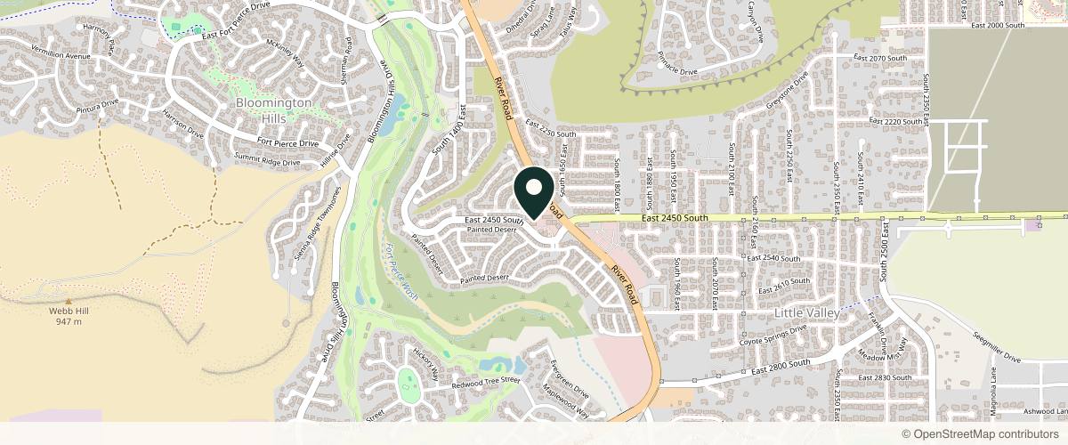 Map showing the exact location of Central Utah Dermatology at 1611 E 2450 S St Bldg 1 suite B, St. George, UT 84790