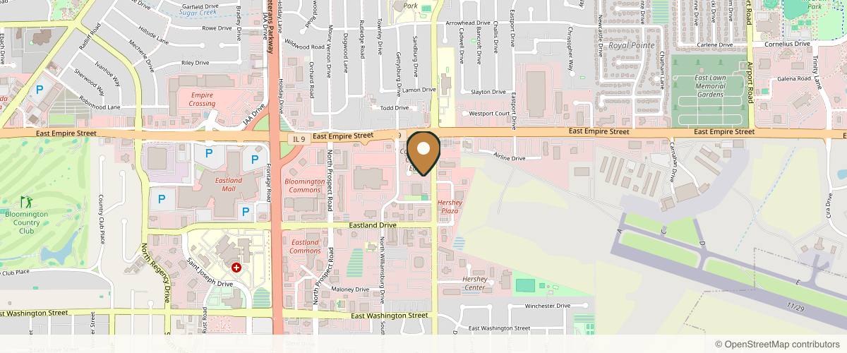 Map showing the exact location of Chad Tattini, MD at 902 N Hershey Rd, Bloomington, IL 61704, USA
