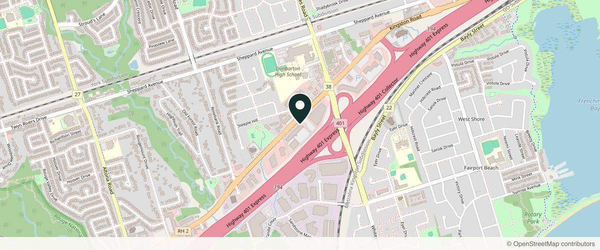 Map showing the exact location of ChaimsPro Medical Aesthetics - Pickering at 643 Kingston Rd, Pickering, ON L1V 3N7, Canada