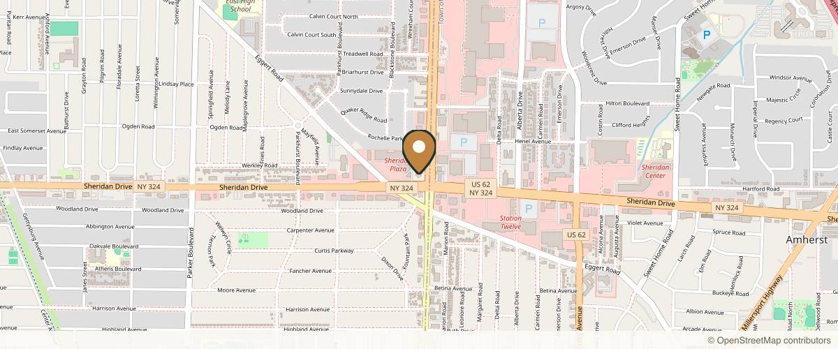 Map showing the exact location of Chapter Aesthetic Studio at 2980 Sheridan Dr, Tonawanda, NY 14150, USA