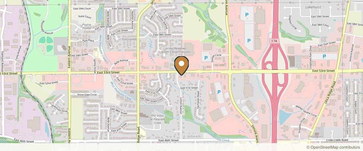 Map showing the exact location of Chapter Aesthetic Studio at 2711 E 53rd St, Davenport, IA 52807, USA