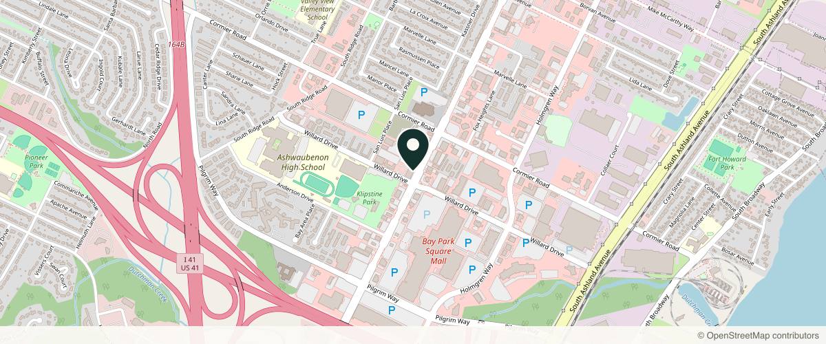 Map showing the exact location of Chapter Aesthetic Studio at 2350 S Oneida St Ste 101, Green Bay, WI 54304, USA