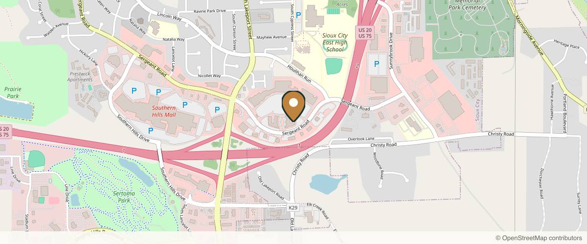 Map showing the exact location of Chapter Aesthetic Studio at 5001 Sergeant Rd, Sioux City, IA 51106, USA