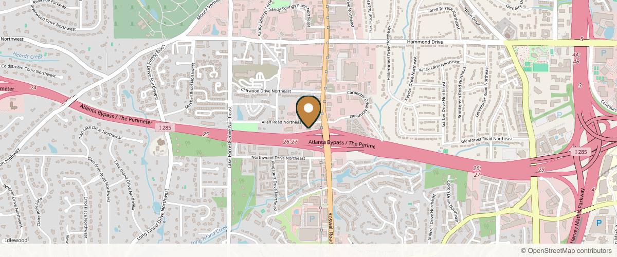 Map showing the exact location of Charette Cosmetics Medical Spa - Atlanta at 201 Allen Rd NE Ste 302, Atlanta, GA 30328, USA