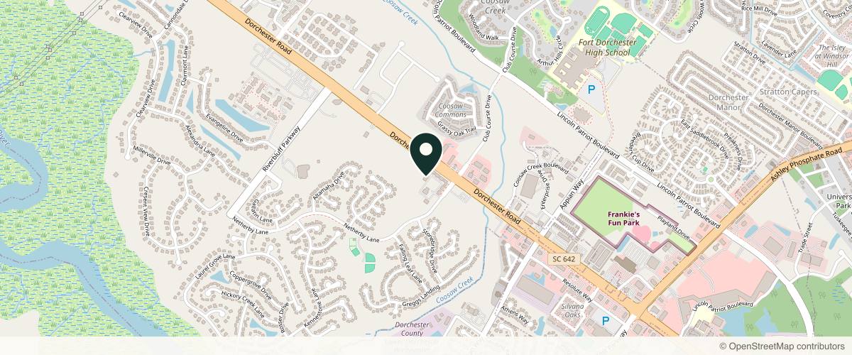 Map showing the exact location of Charleston Dermatology at 5401 Netherby Ln Ste 1202, North Charleston, SC 29420