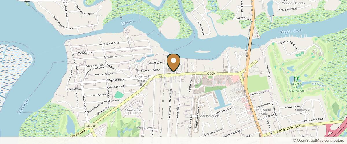 Map showing the exact location of Charleston Medical Spa at 1950 Maybank Hwy Ste a, Charleston, SC 29412, USA