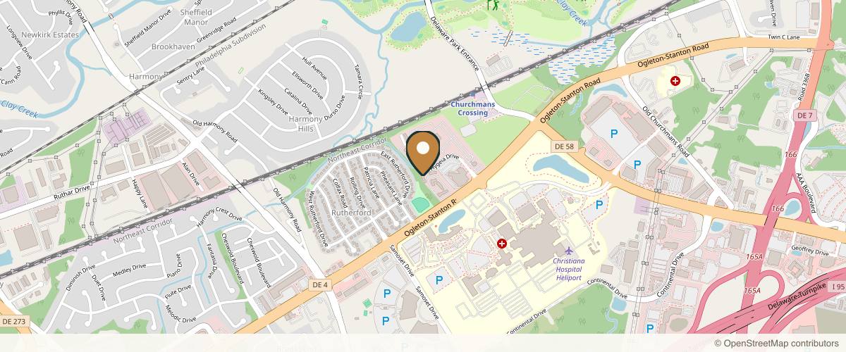 Map showing the exact location of Charmed Medispa at 48 Omega Dr Bldg h, Newark, DE 19713, USA