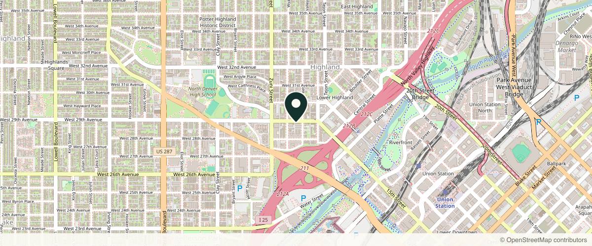 Map showing the exact location of Cherry Medical at 2200 W 29th Ave #102, Denver, CO 80211, USA