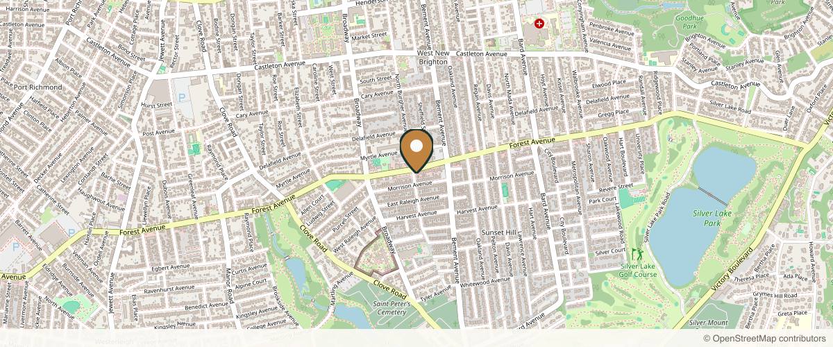 Map showing the exact location of Chi Aesthetics Medspa and Wellness Center at 720 Forest Ave, Staten Island, NY 10310, USA