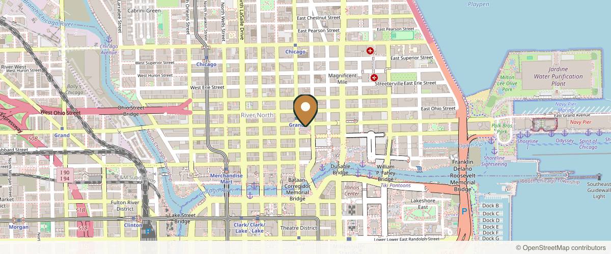 Map showing the exact location of Chicago Cosmetic Surgery & Dermatology at 515 N State St Ste 900, Chicago, IL 60654, USA