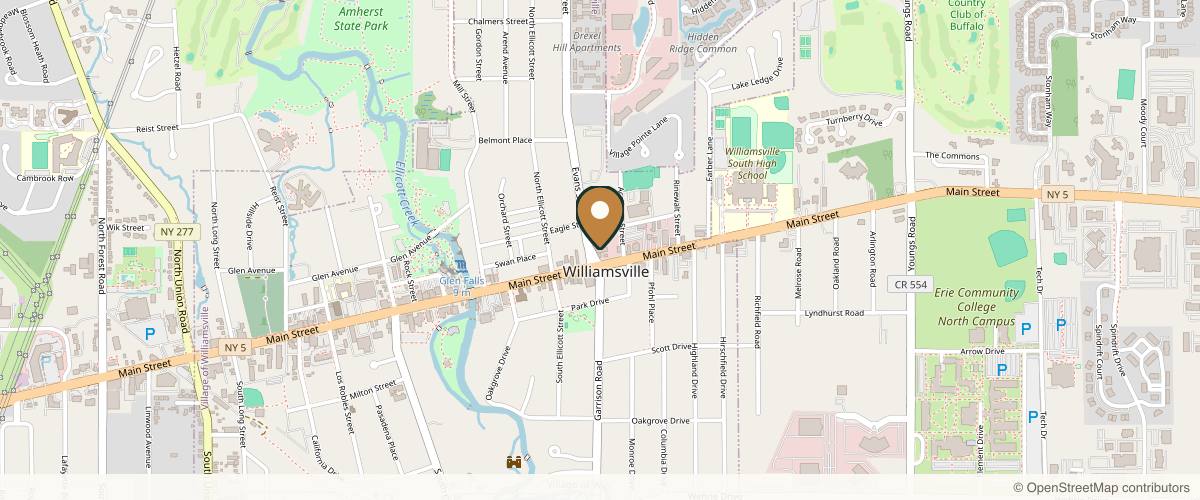 Map showing the exact location of Chief Aesthetics at 5782 Main St Ste 4, Williamsville, NY 14221, USA