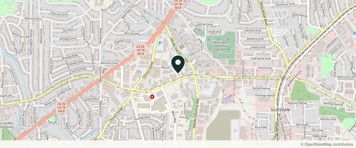 Map showing the exact location of Chin Up! Aesthetics Decatur at 2786 N Decatur Rd #260, Decatur, GA 30033, USA