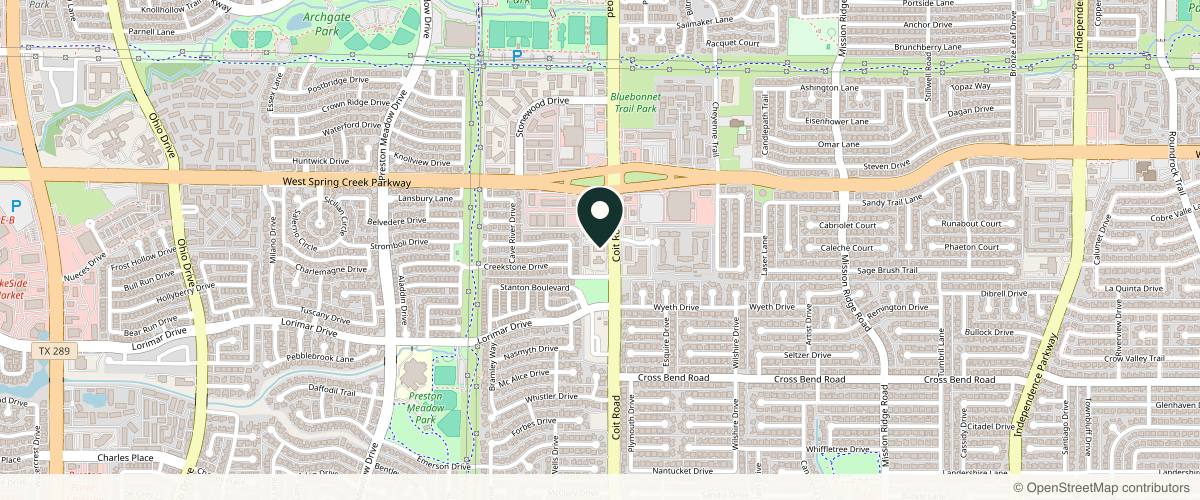 Map showing the exact location of Christie Matter, MD at 5805 Coit Rd #203, Plano, TX 75023